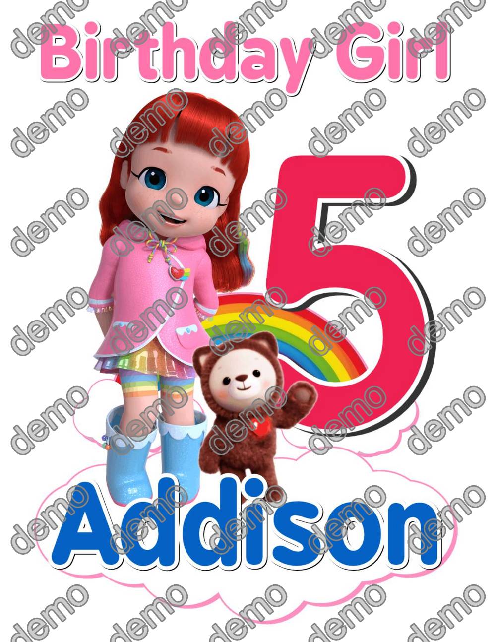 rainbow ruby birthday t shirt for girl bobotemp
