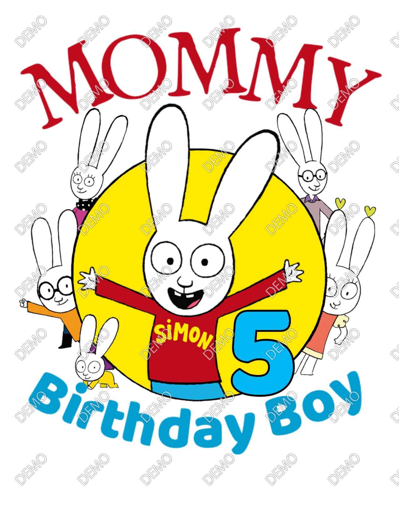 Simon The Rabbit Birthday Family Trip Vacation T-Shirt | Bobotemp