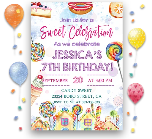 Editable Birthday Party Invitation Template Instantly