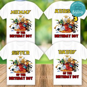 Ninjago Family Matching Birthday Shirt PNG File Instant Download
