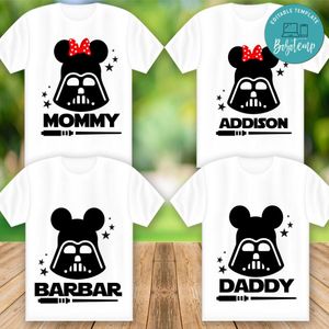 Darth Vader Family Matching Iron On Transfer Shirt Template Instant Download