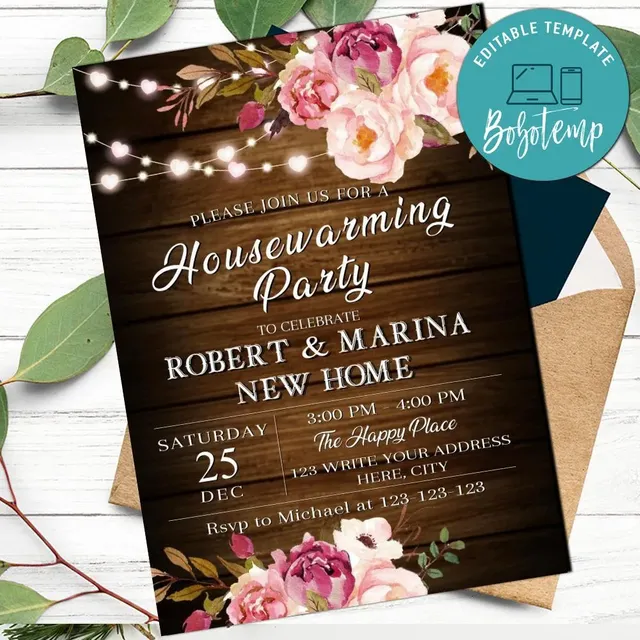 Rustic Housewarming Invitation House Warming Party Invite Etsy