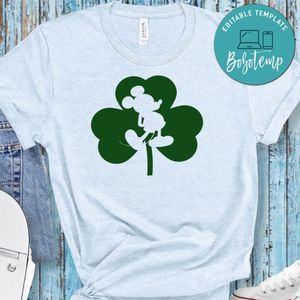 St Patrick's Day Mickey in shamrock PNG file template