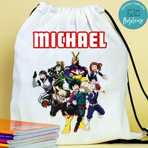 Personalised My Hero Academia Drawstring Bag
