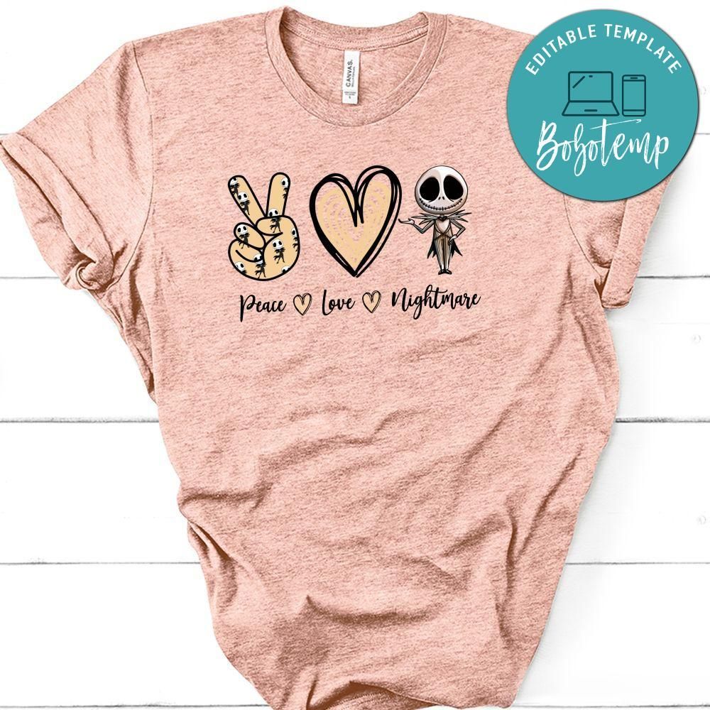 Peace Love Nightmare Before Christmas Shirt