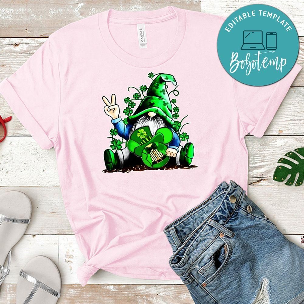Gnome Hug Mickey Mouse clover Irish St. Patrick’s day PNG file template