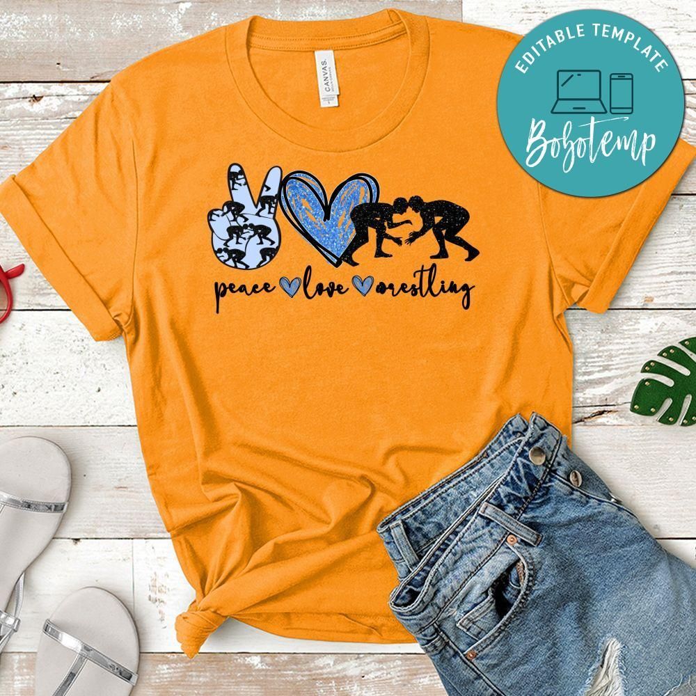 Peace love Wrestling PNG file template