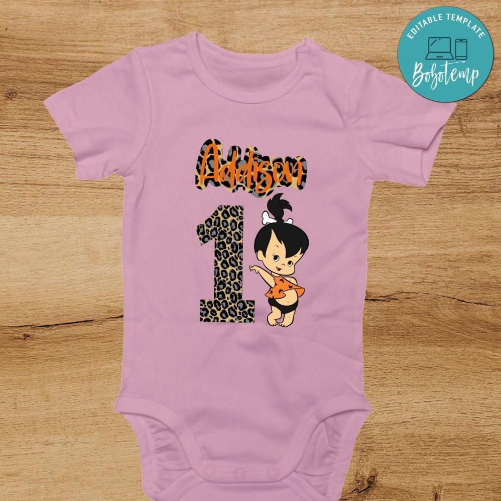 Flintstone Pebbles First Birthday PNG file template