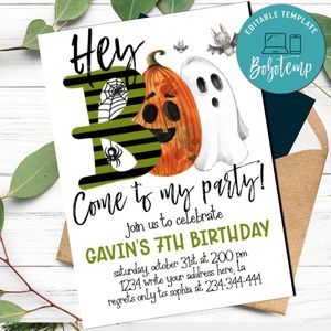 Hey Boo Come to My Party! Halloween Party Invitation