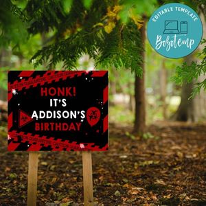 Printable Honk! It's My Birthday Yarn Sign Instant Download