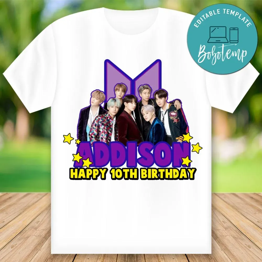 Customizable Bts Birthday Iron On Transfer Tshirt Diy Bobotemp