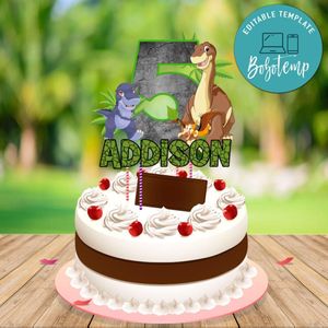 Land before time Birthday Cake Topper Template Printable Instant Download