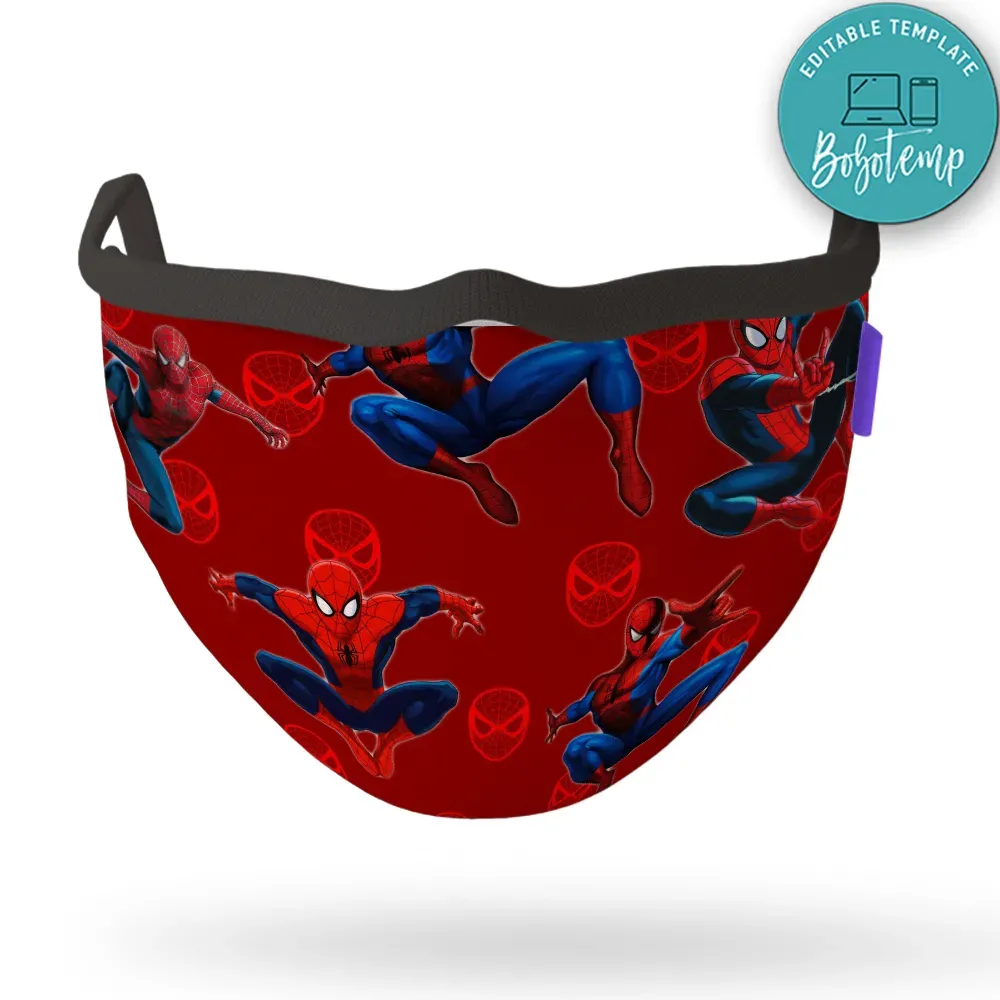 Printable SpiderMan Face Mask Digital File Instant Download | Bobotemp