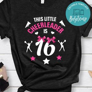 The Little Cheerleader Birthday Tee PNG file template for Girl