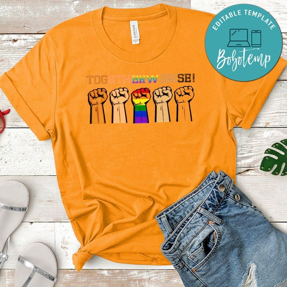 Together We Rise LGBTQ Support PNG file template