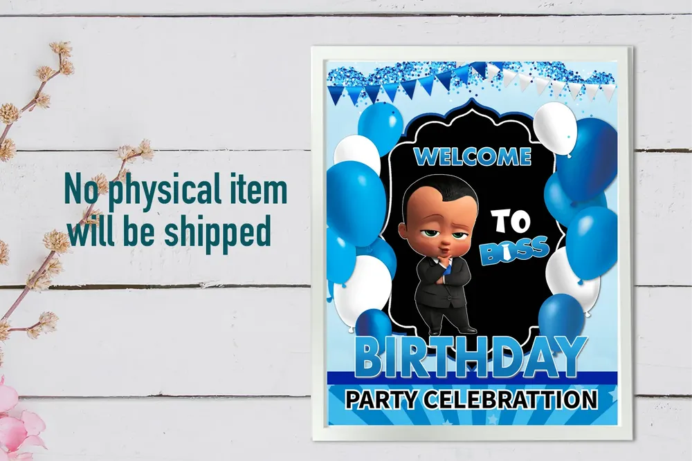 African American Boss Baby Birthday Party Set Template Bobotemp