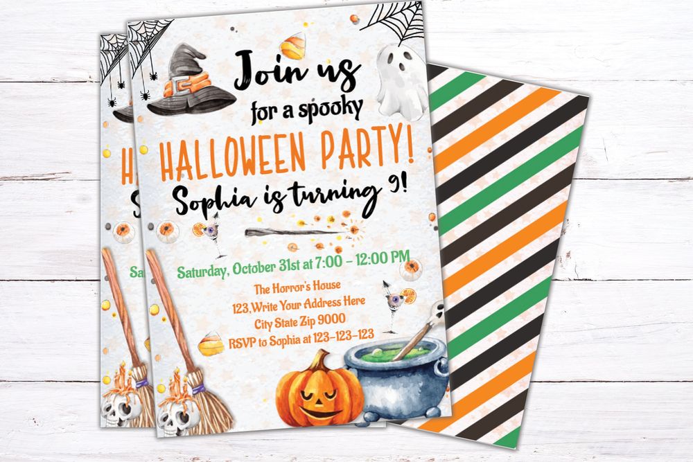 Join Us For a Spooky Surprise Fall Birthday Party Invitation