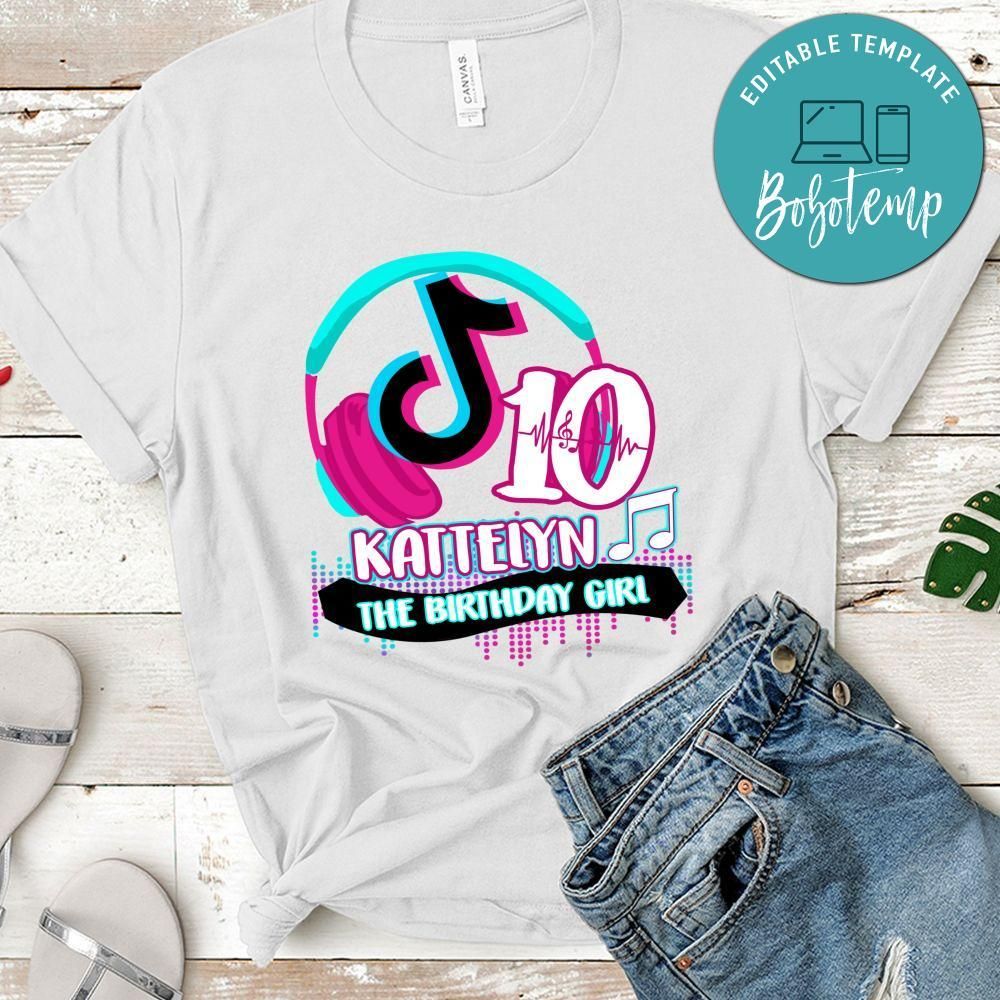 Personalized TikTok Birthday Shirt Tik Tok Shirt For Girls Bobotemp