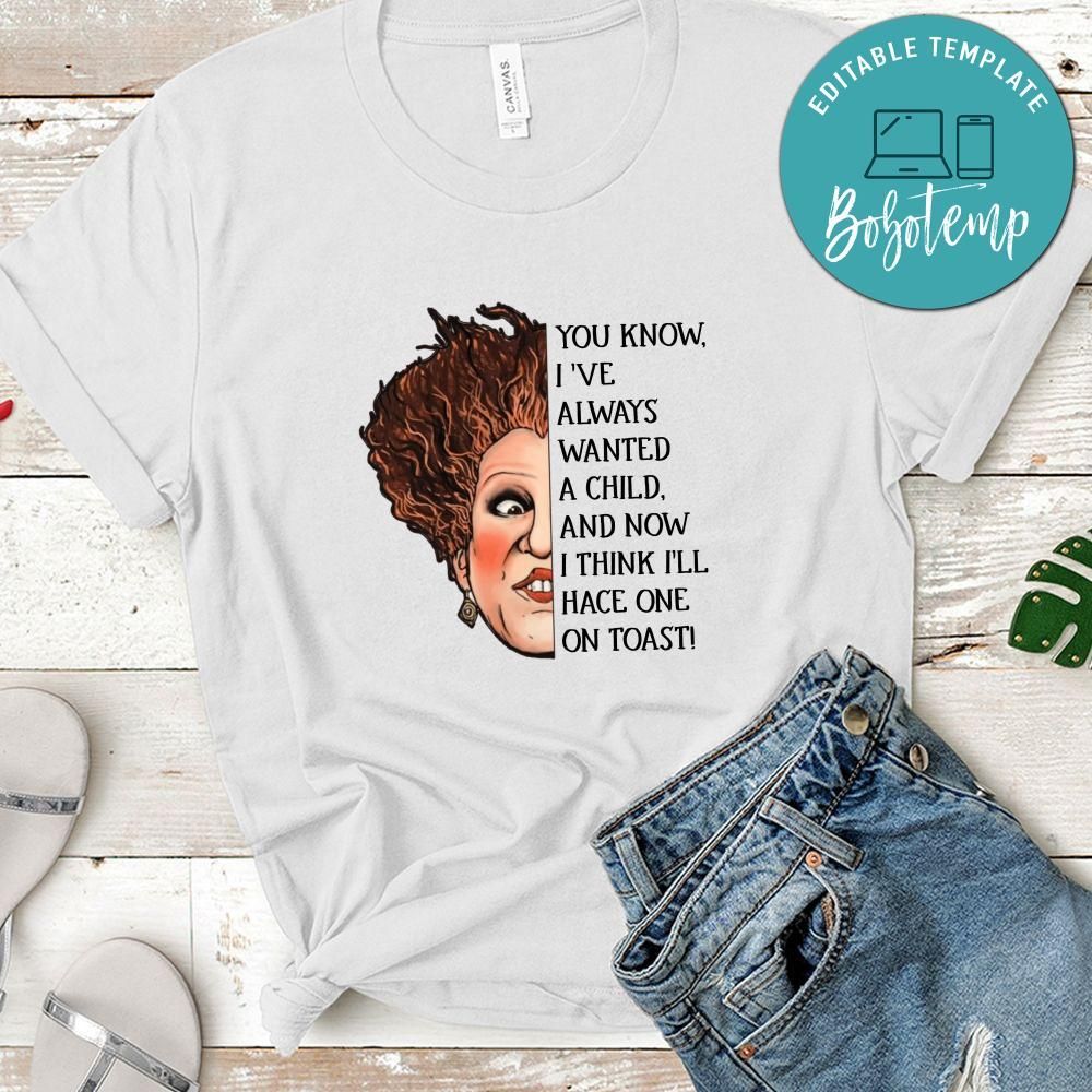 Wanted a Child Sanderson Sisters Witch Halloween T-Shirt