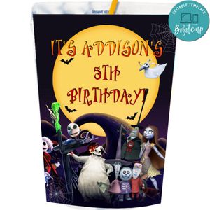 Jack Skellington Capri Sun Labels Digital File Printable Instant Download