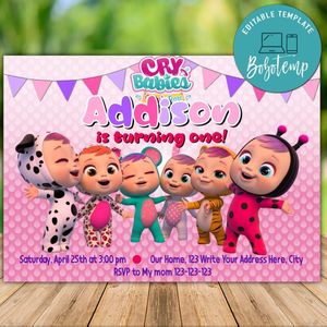 Printable Bebes llorones Birthday Invitation Instant Download