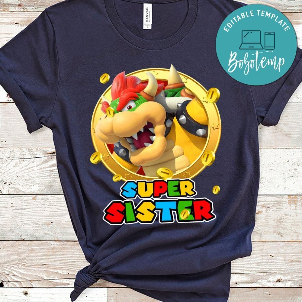 Bowser Super Mario Bros Birthday PNG file template