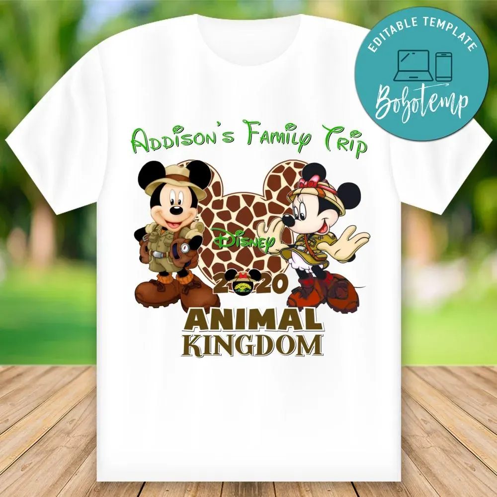 Printable Safari Disney Shirts Template Instant Download Bobotemp