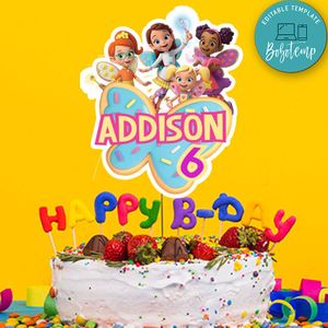 Printable Butterbean's Café Birthday Cake Topper Template Instant Download