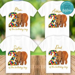 Eric Carle Brown Bear Family Matching Birthday Iron On Transfer Shirt Template Instant Download