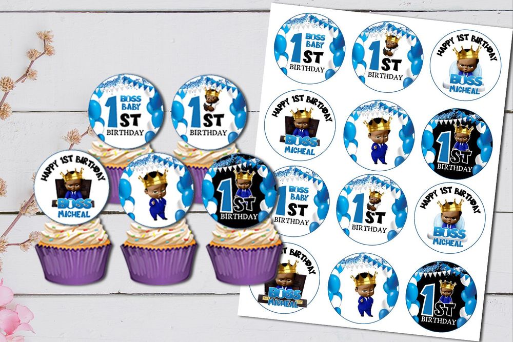 The King Boss African American Baby invitation African American Birthday Party Decoration Set