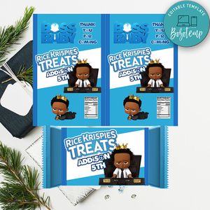 African American Baby Boss Rice Krispie Treat Digital File Printable Instant Download