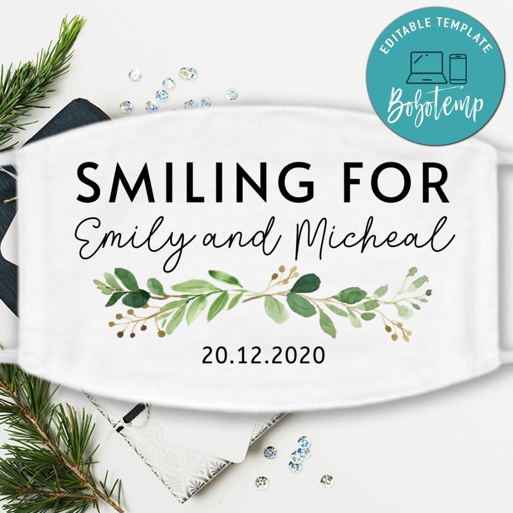 Custom Face Masks for Wedding Guests, Bridal Shower Face Mask Bobotemp