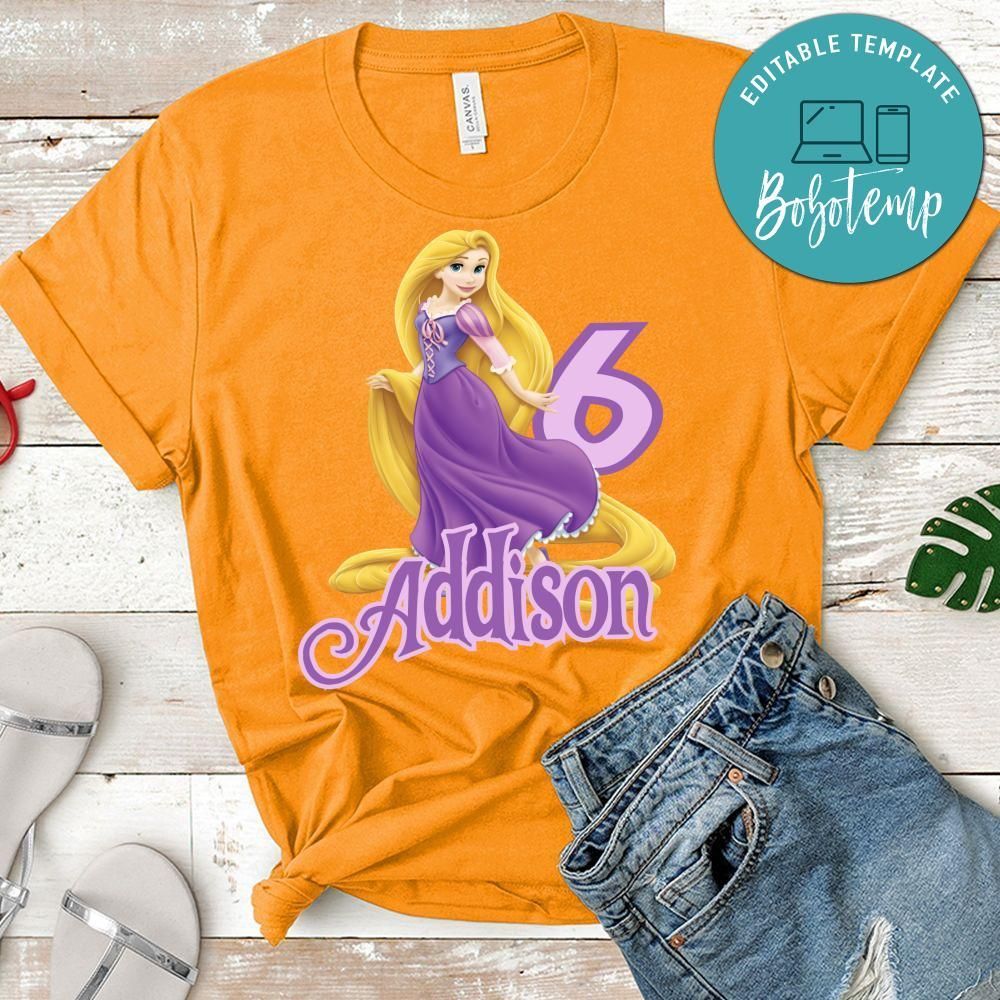 Custom Princess Rapunzel Birthday Shirt for Girl