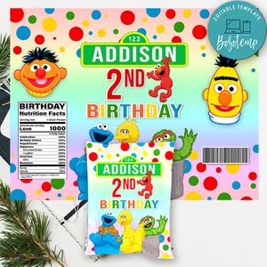 Sesame Street Chip Bag Digital File Instant Download