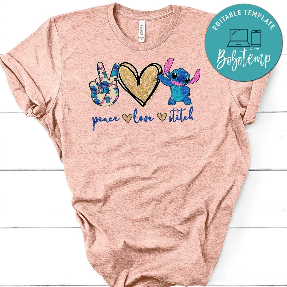 Peace Love Stitch Cute Gift PNG file template