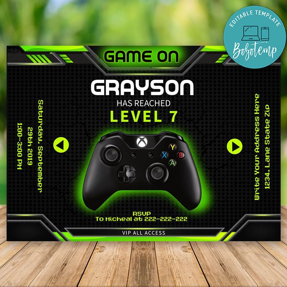 Xbox Birthday Card Template - Printable Cards