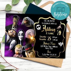 Addams Family Invitation Customizable Template Instant Download