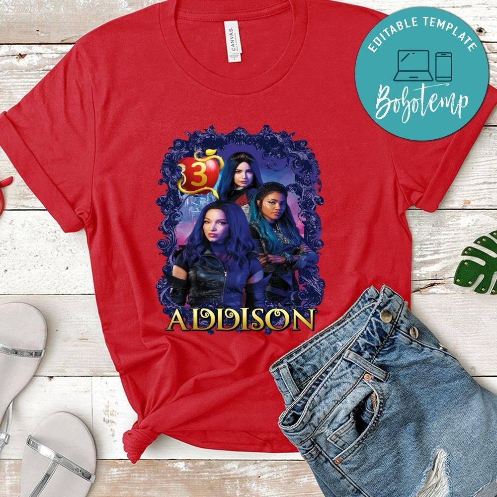 Custom Disney Descendants Birthday Shirt for Girl