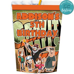 Gravity Falls Capri Sun Birthday Labels Digital File Printable Instant Download