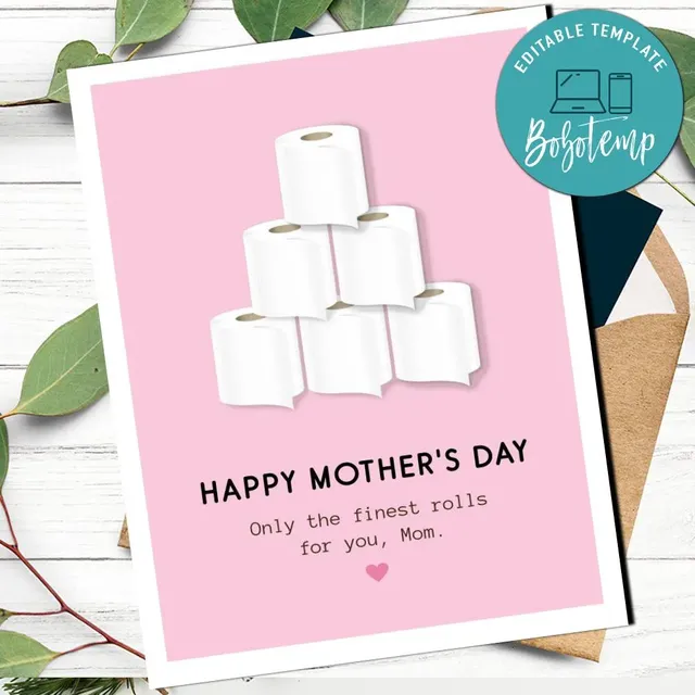 Funny Quarantined Mother's Day Card to Print Instant Download