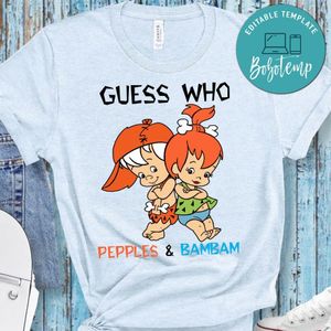 Pebbles and Bam Bam Gender Reveal Party PNG file template