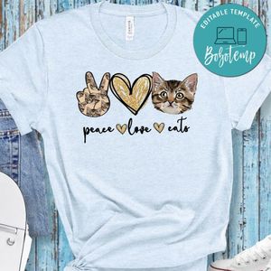 Peace Love Cats Tabby Cat PNG file template