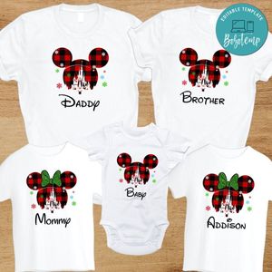 Xmas mickey mouse family PNG file template