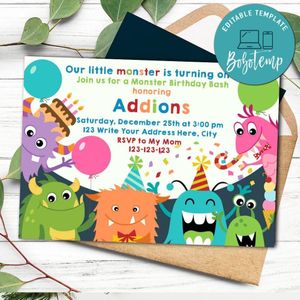 Monster Mash Invitation Customizable Template Instant Download