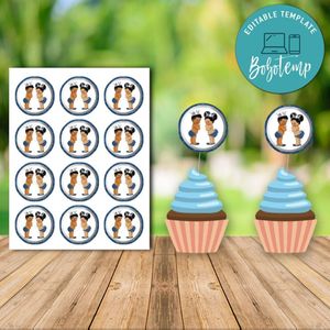 Baby Princess Denim or Diamond Cupcake Topper Digital File Printable Instant Download