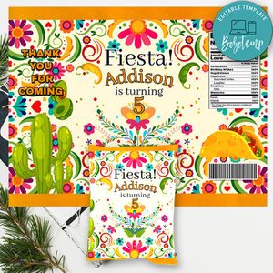 Fiesta Mexico Birthday Chip Bag Digital File Instant Download