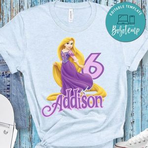 Custom Princess Rapunzel Birthday Shirt for Girl