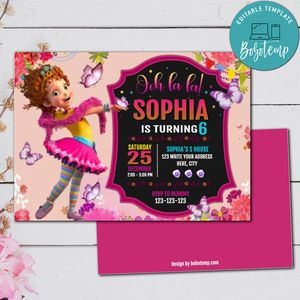 Editable Fancy Nancy Party Invitation Digital File