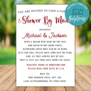Printable Shower By Mail Invitation Template Instant Download