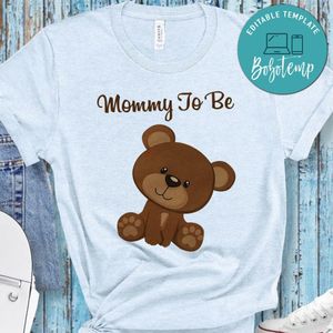 Teddy bear Mommy to be baby shower PNG file template